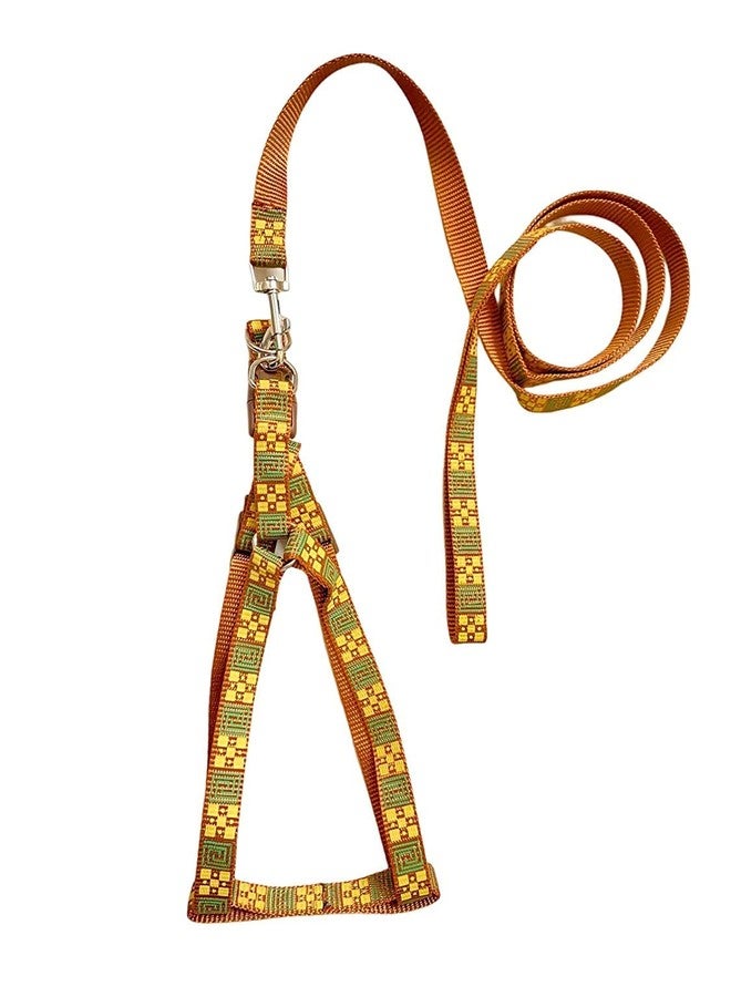 KittuPet طقم سرج ومقود للكلاب مطبوع عليه صورة كلب من KittuPet، مصنوع من النايلون 15 مم، مناسب للكلاب البالغة الصغيرة والمتوسطة الحجم (مقاس الصدر قابل للتعديل من 38 إلى 48 سم). - Image 1